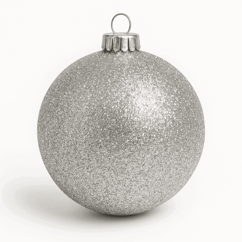 Boule de Noël pailletée argent