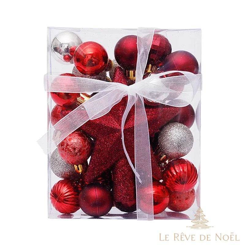 Petit kit de décorations de Noël - Rouge et argent