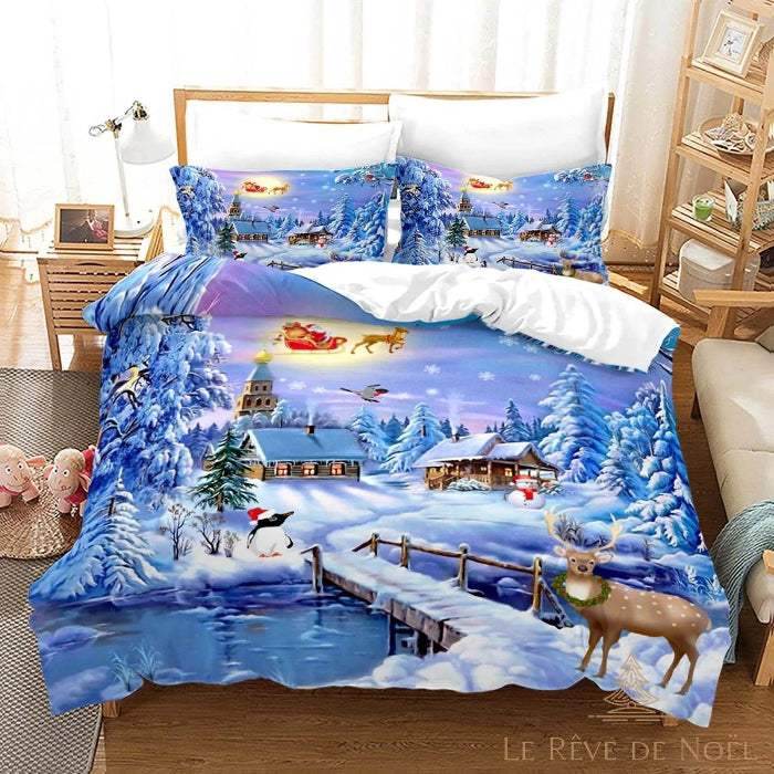 Housse de couette noël rennes