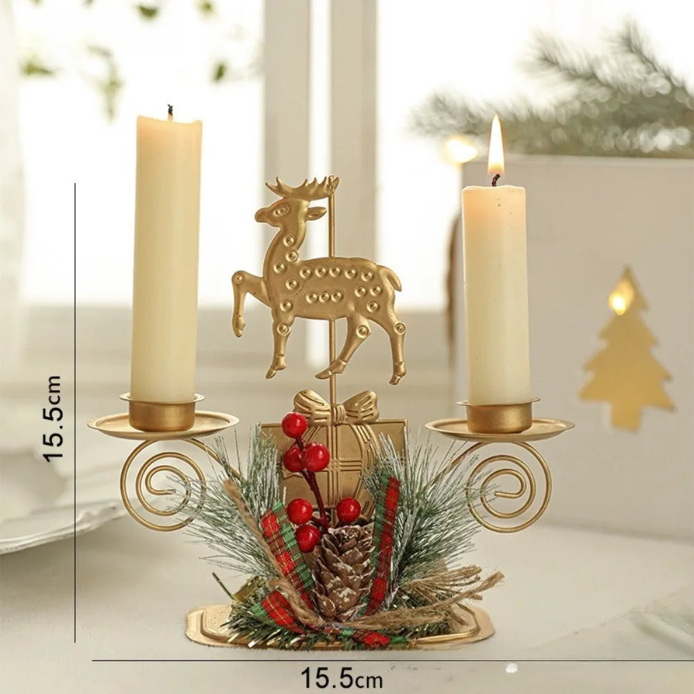 Bougeoir doré Noël