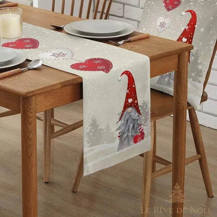 Chemin de table Noël blanc