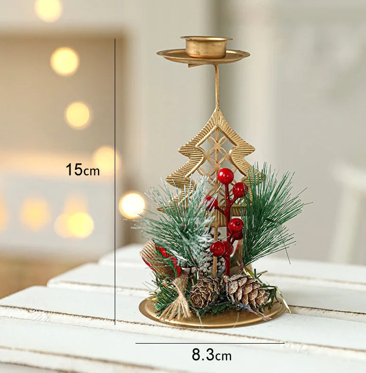 Bougeoir doré Noël