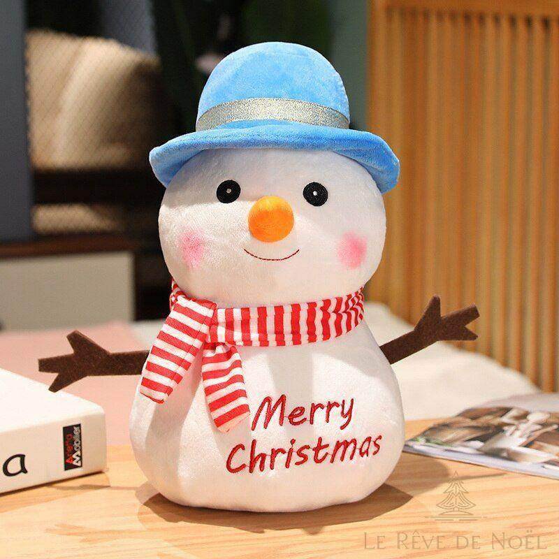 Peluche de Noël : Bonhomme de neige avec chapeau
