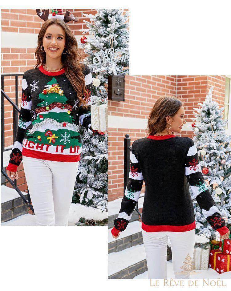 Pull sapin de Noël femme