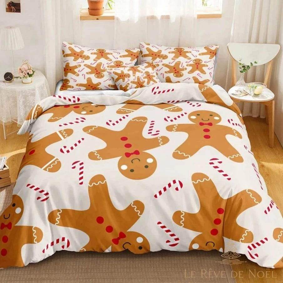 Housse de couette noël rose et grise