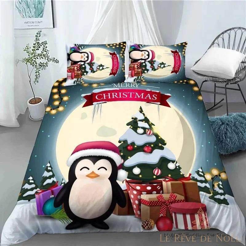 Housse de couette noël Pingouin