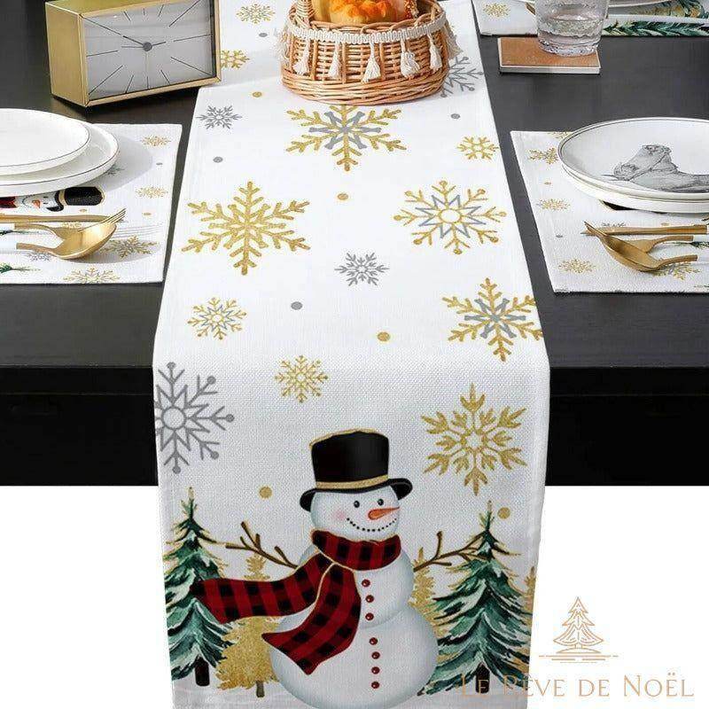 Chemin de table Noël or
