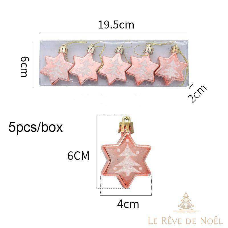 Étoile de Noël : Rose avec un sapin