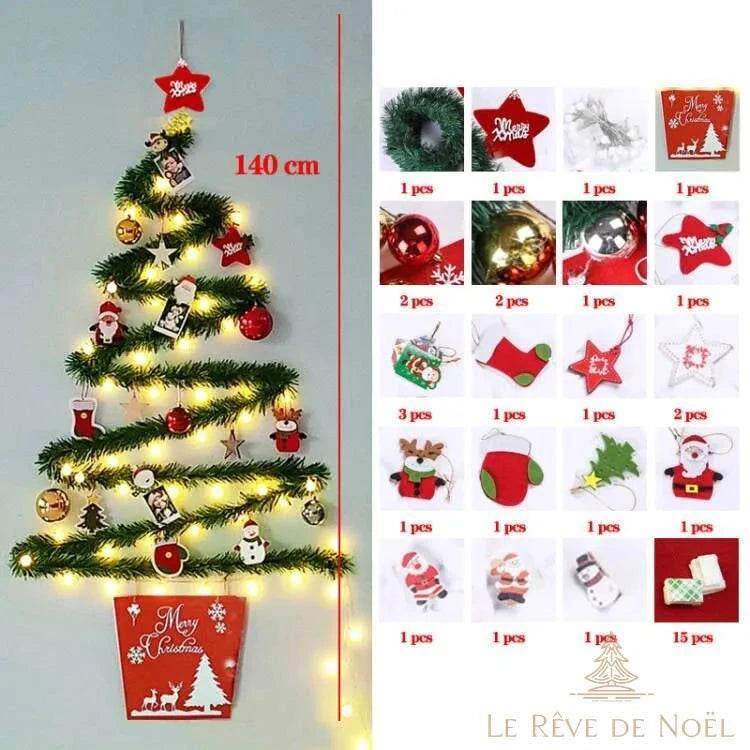 Sapin de noël mural guirlande