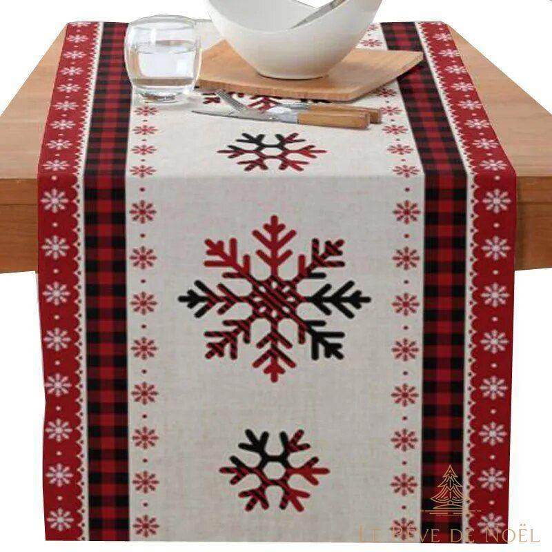 Chemin de table Noël flocon de neige