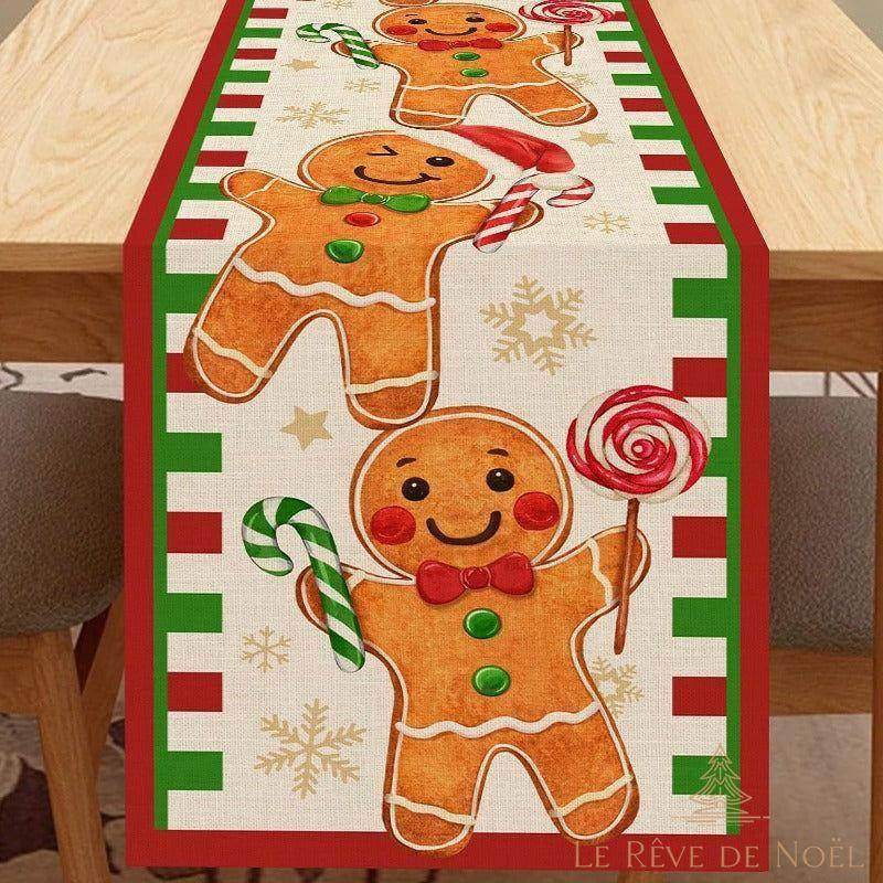 Chemin de table Noël tissu