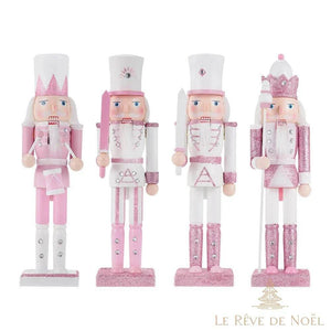 Casse-noisette Décoratif En Bois Rose - Décoration De Noël Pour étagère Ou Table - Fait Main