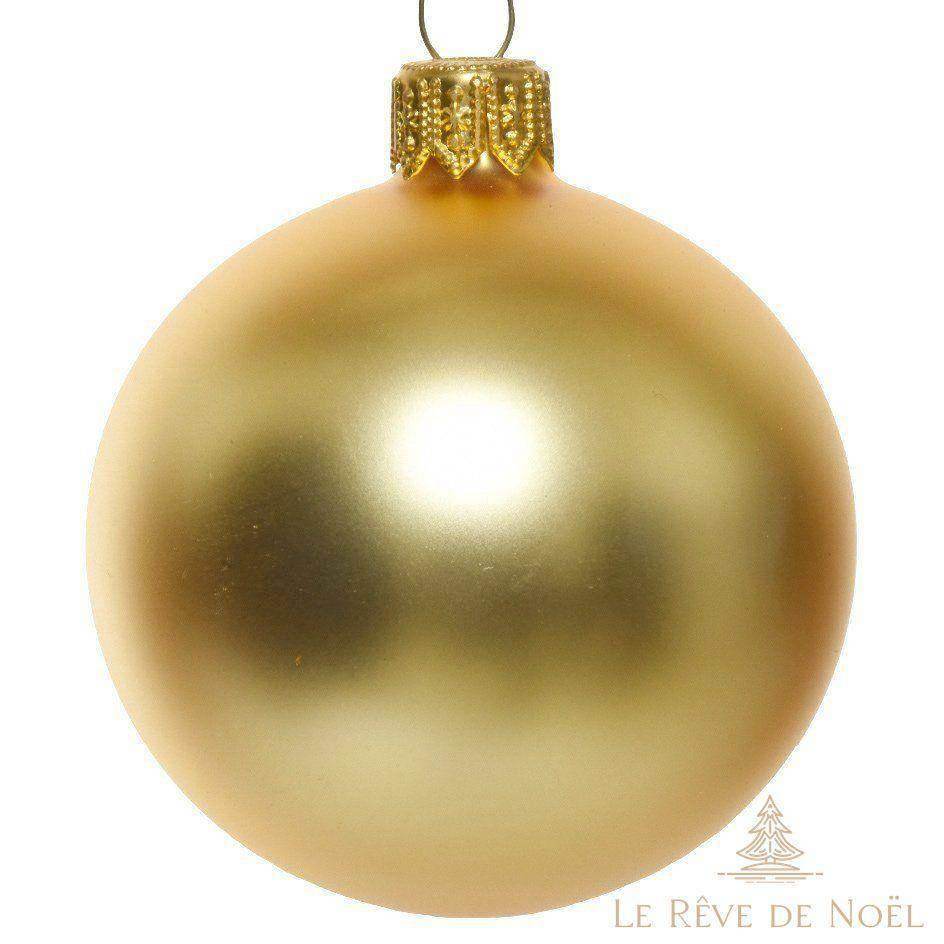 Lot de 4 boules de Noël mates 10 cm - Or