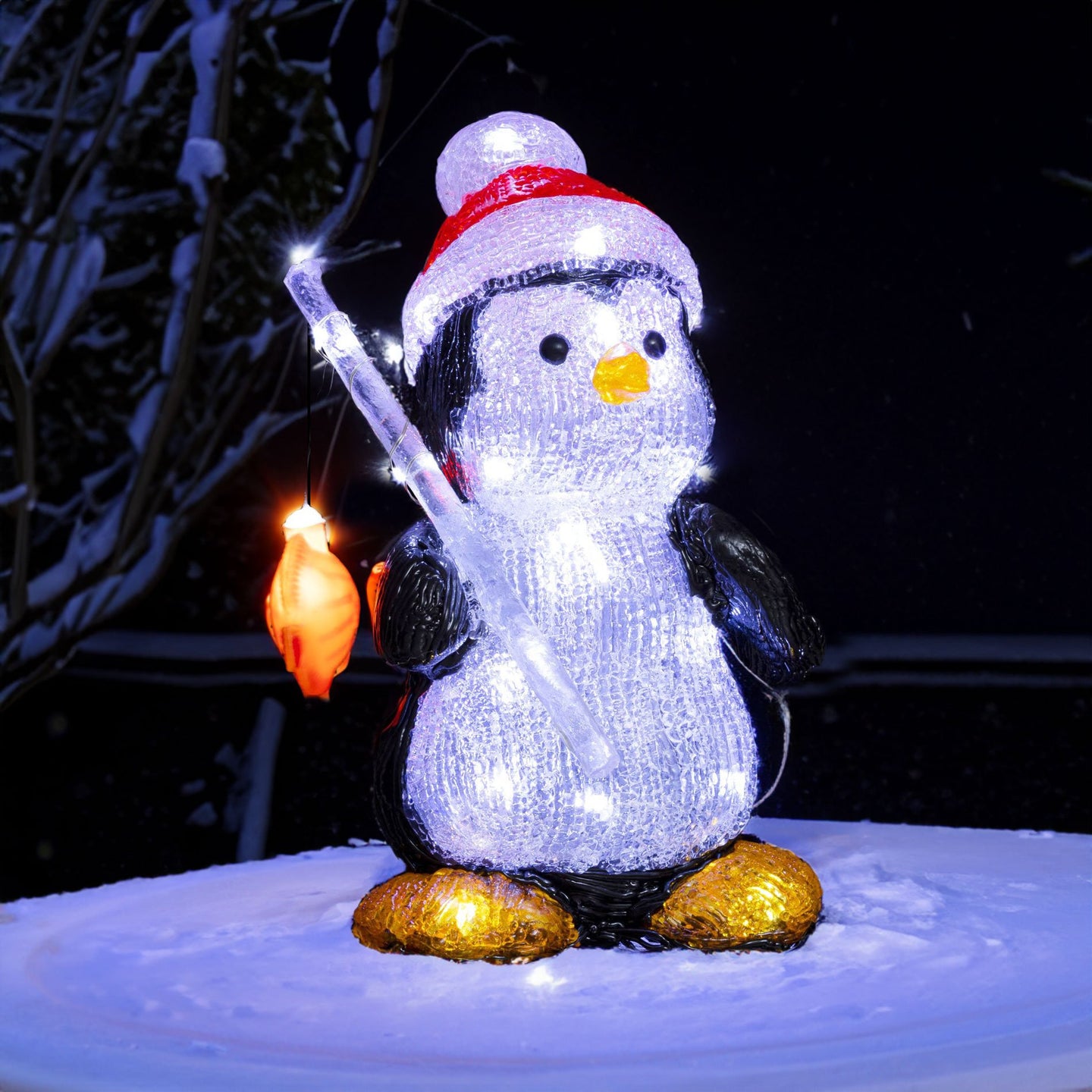 Pingouin lumineux acrylique illuminé