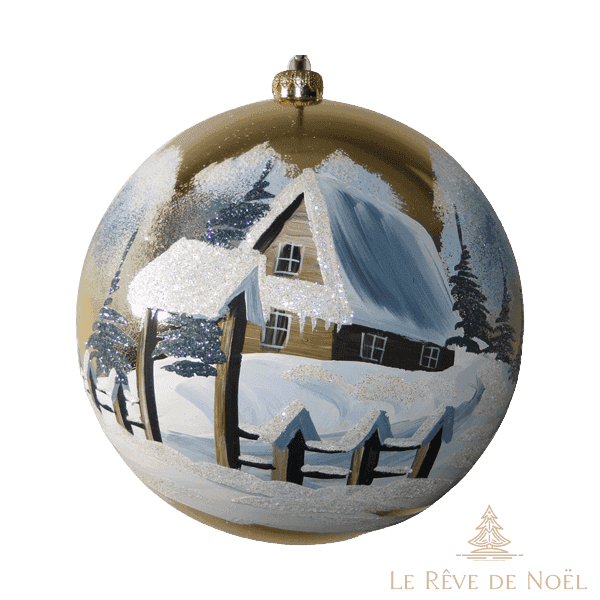 Boule de Noël faite main - Or - Portail de la maison