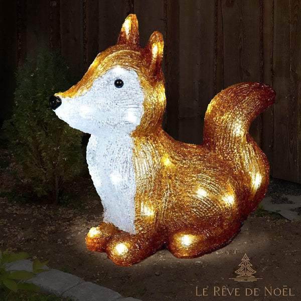 Fox acrylique avec 30 LED blancs sur glace