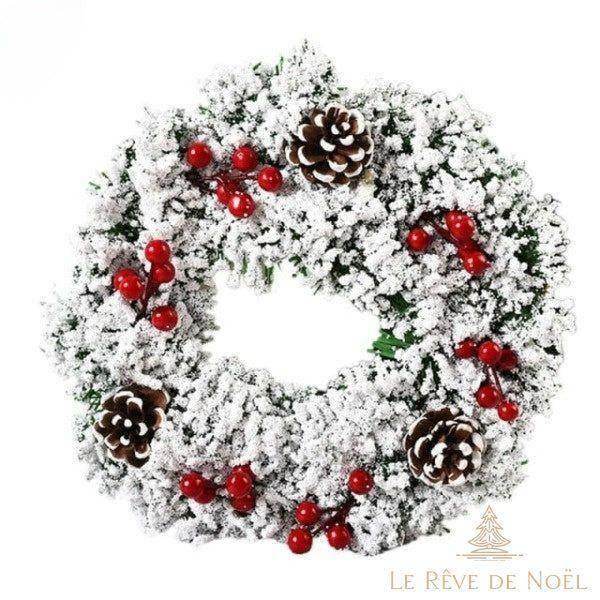 Couronne de Noël enneigée