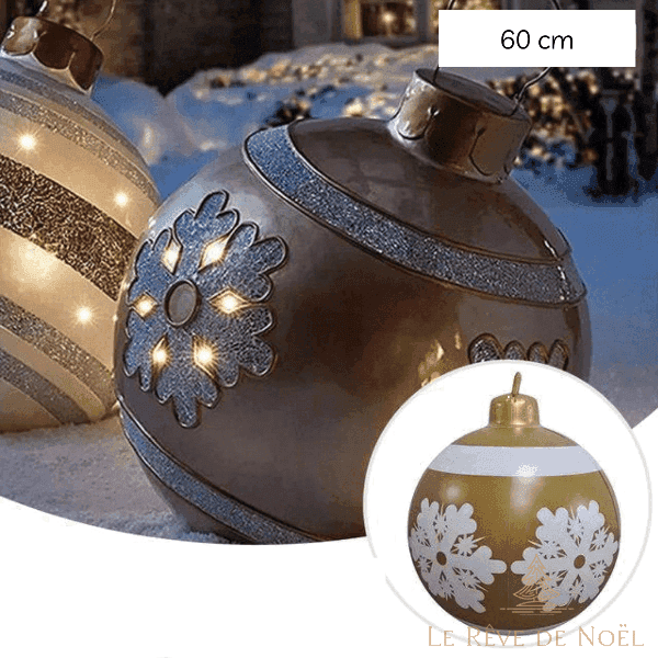 Boule de Noël gonflable 60 cm - Flocon or