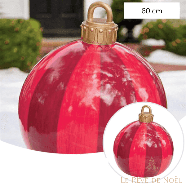 Boule de Noël gonflable 60 cm - Rouge