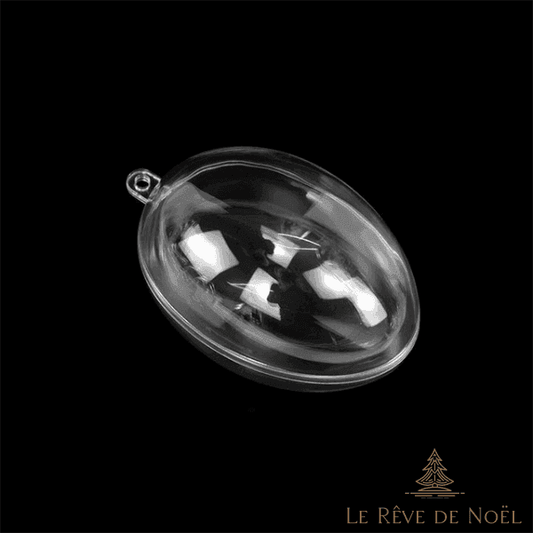 Oeuf en plastique transparent en deux parties Le Rêve de Noël