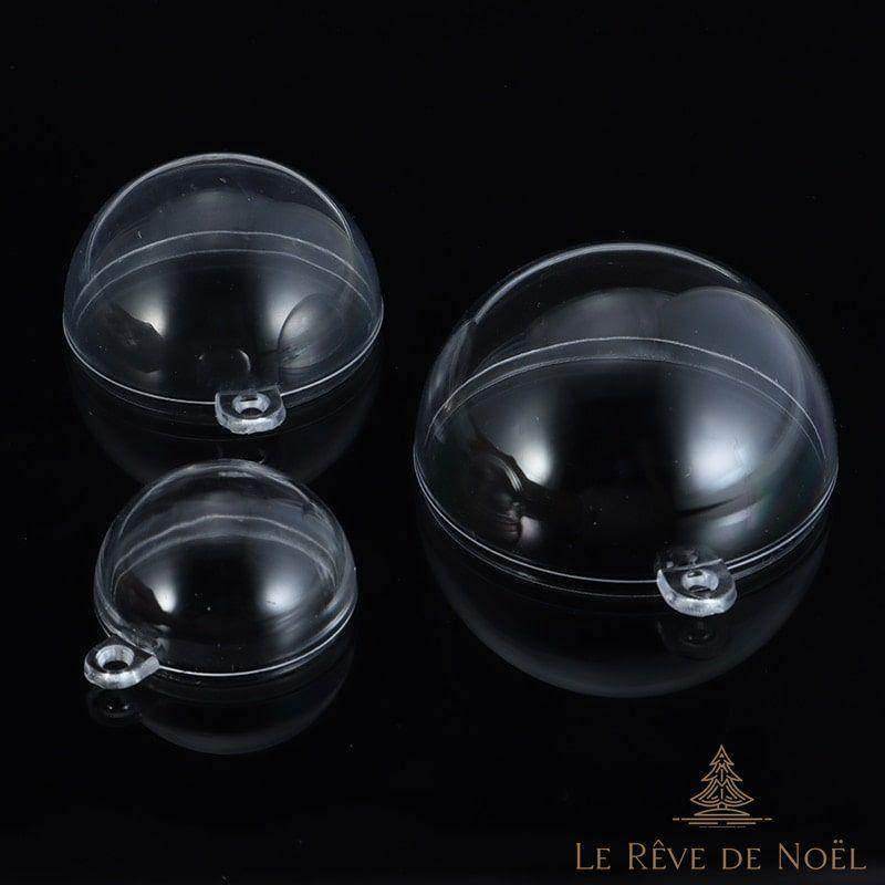 Boule plastique transparente en deux parties