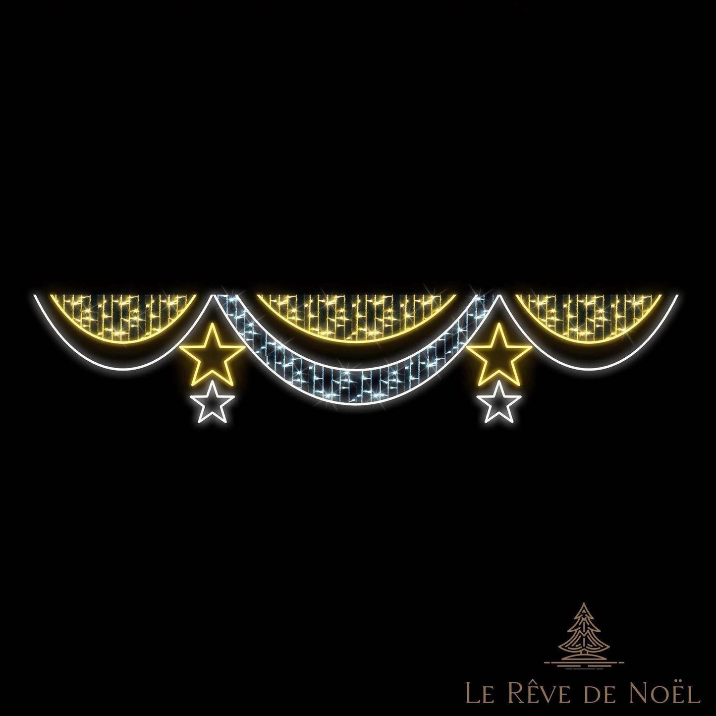 3 5m étoiles et rubans LED MOTIF Silhouette commerciale