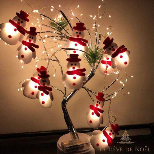 Guirlande de Noël Leds - Bonhomme de neige blanc