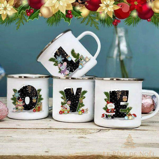 Mugs Tasse de Noël - Lettre au choix