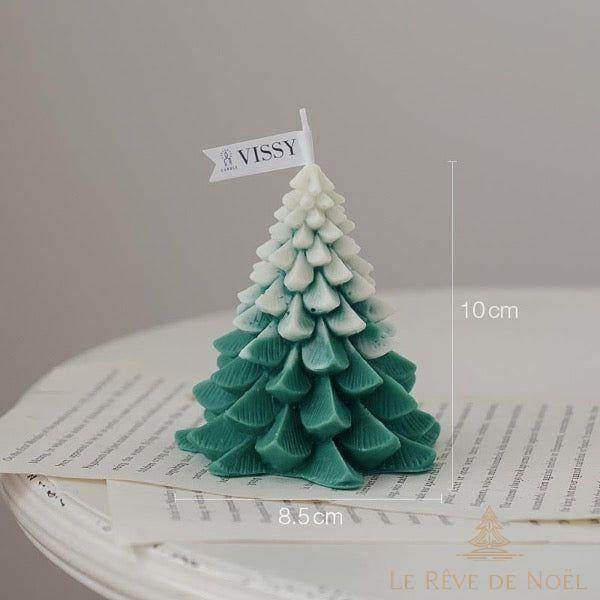 Bougie de Noël - Sapin vert enneigé
