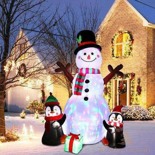 Structure de Noël gonflable - Bonhomme de neige et Pingouins