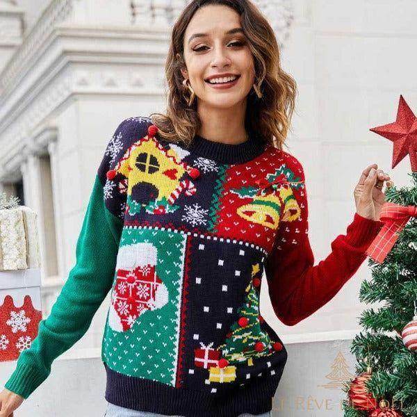 Pull de Noël femme - Patchwork