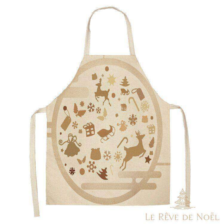 Tablier de Noël - Noël beige