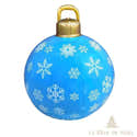 Boule De Noël Gonflable Géante 60cm - Décoration Extérieure PVC Bleu, Imperméable, Pour Jardin Ou Terrasse - 3