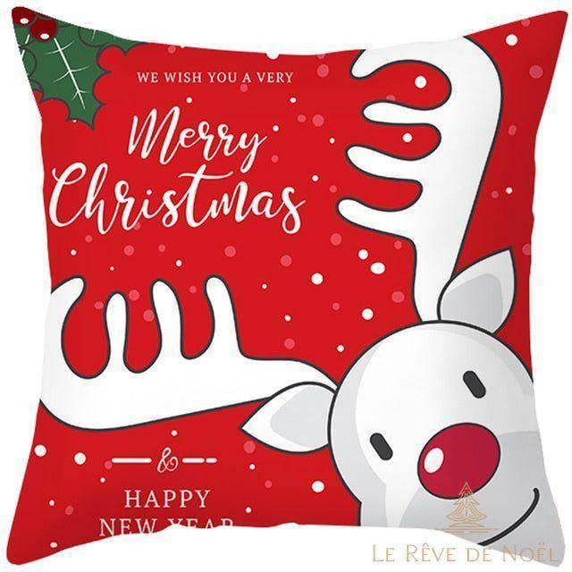 Housse de coussin de Noël : Renne blanc