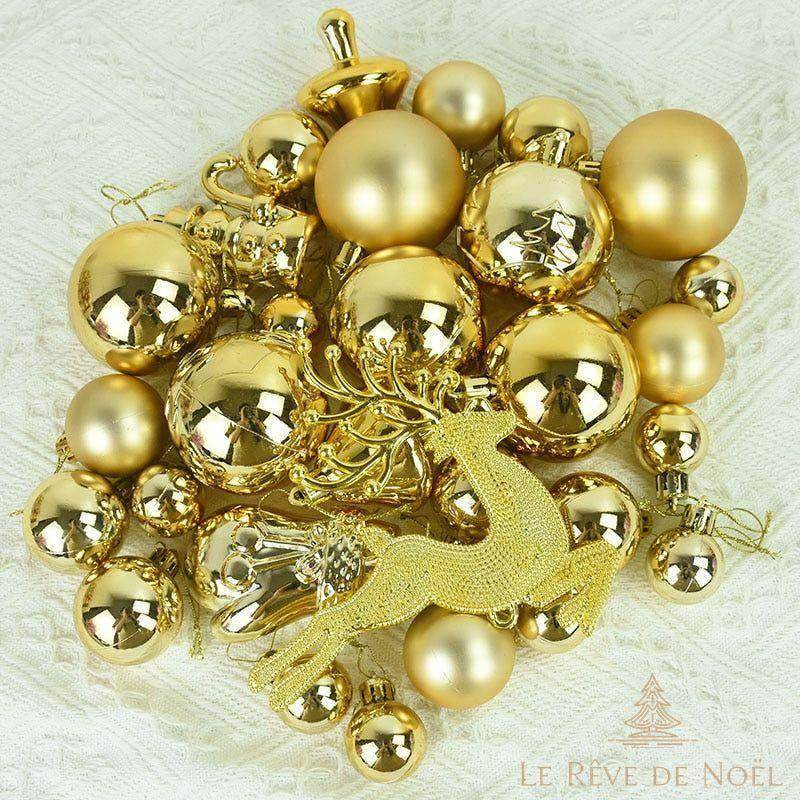Boite de 30 Décorations de Noël - Or