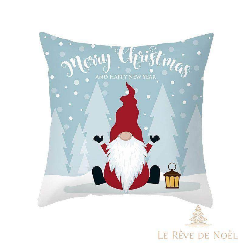 Housse de coussin de Noël : Lutin Père Noël