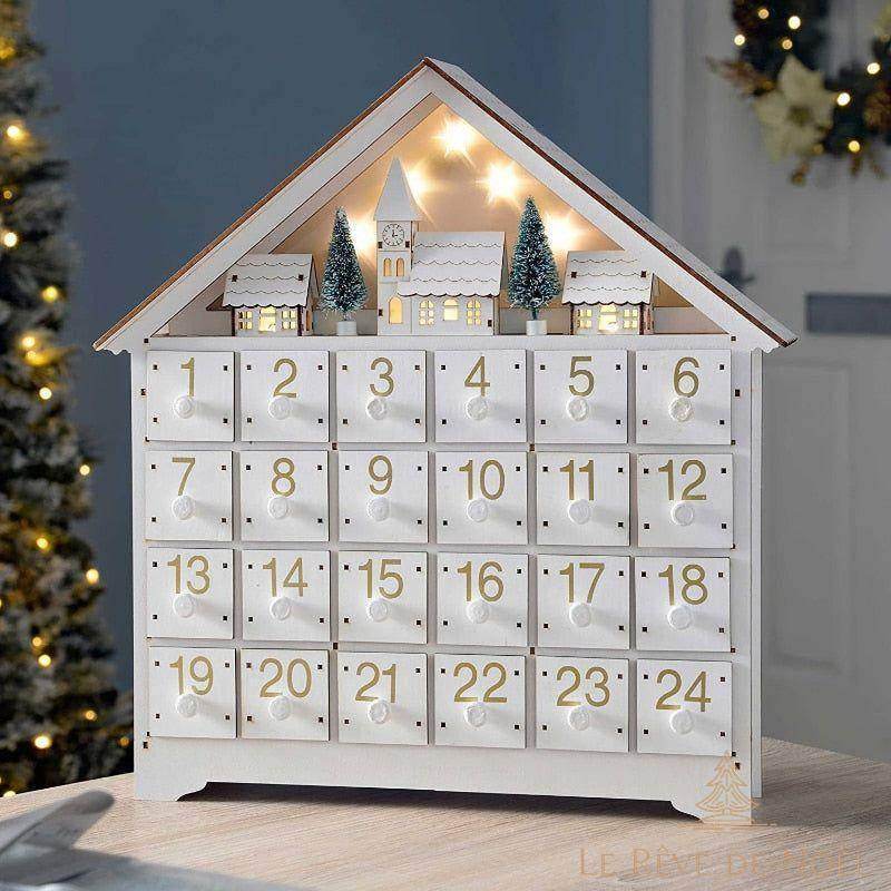Calendrier de l'avent : Maison avec lumière Led