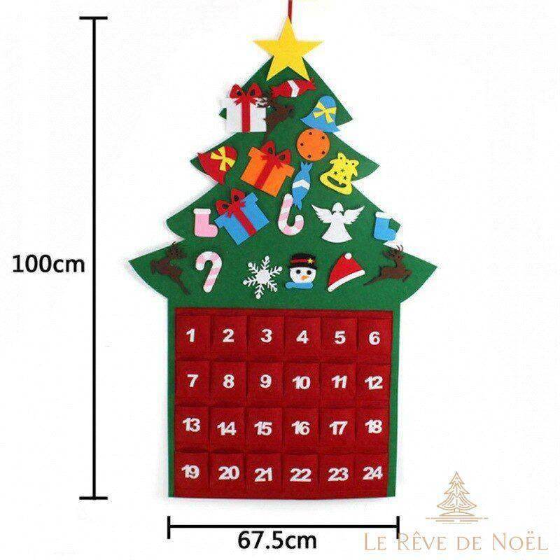 Calendrier de l'avent : Sapin en feutrine à remplir