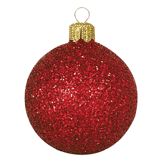 Boule standard pailletée - Rouge - Décorations de Noël