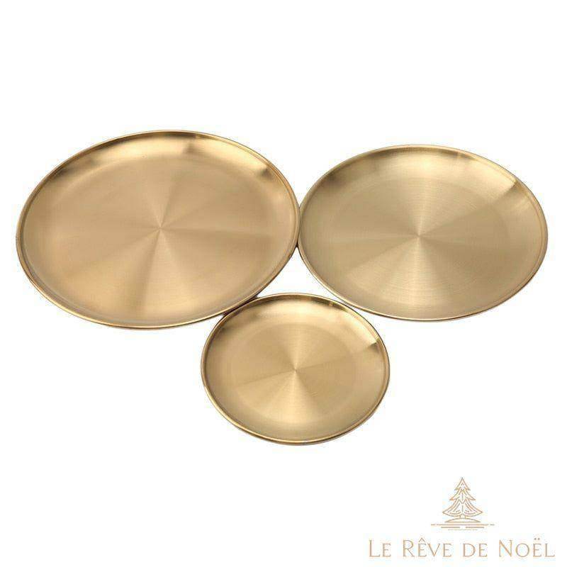 Assiette dorée de Noël