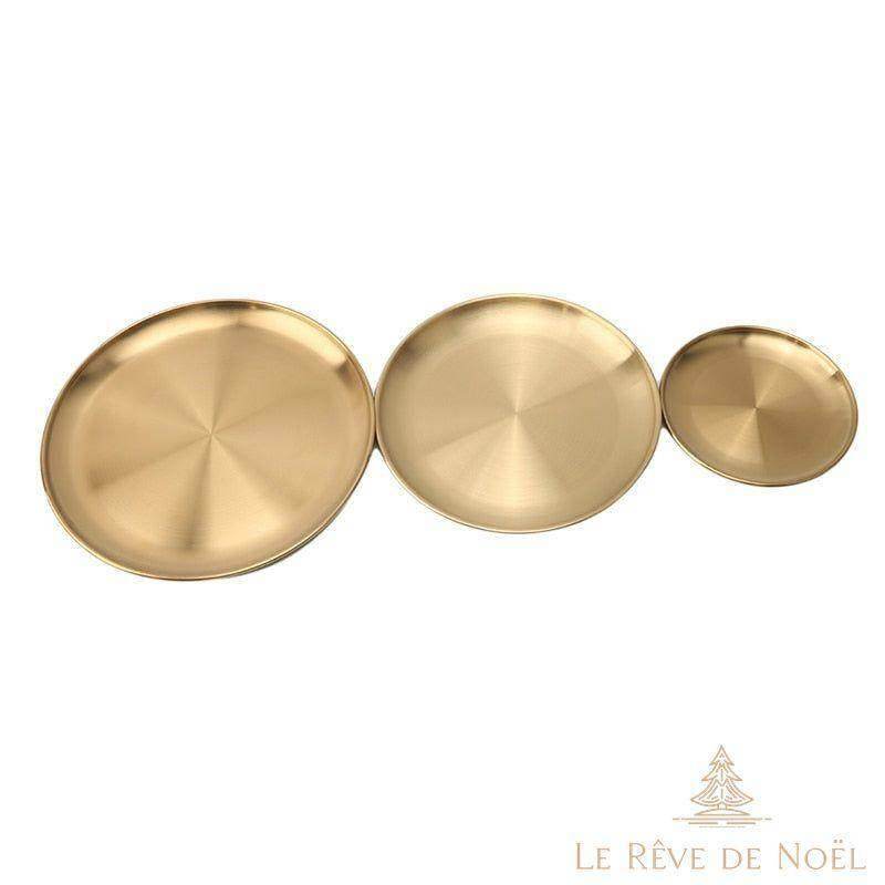 Assiette dorée de Noël