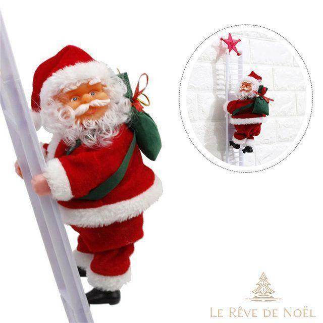 Automate Père Noël montant à l'échelle