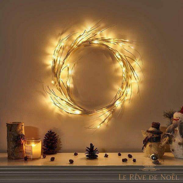 Couronne de Noël lumineuse - guirlande murale modulable