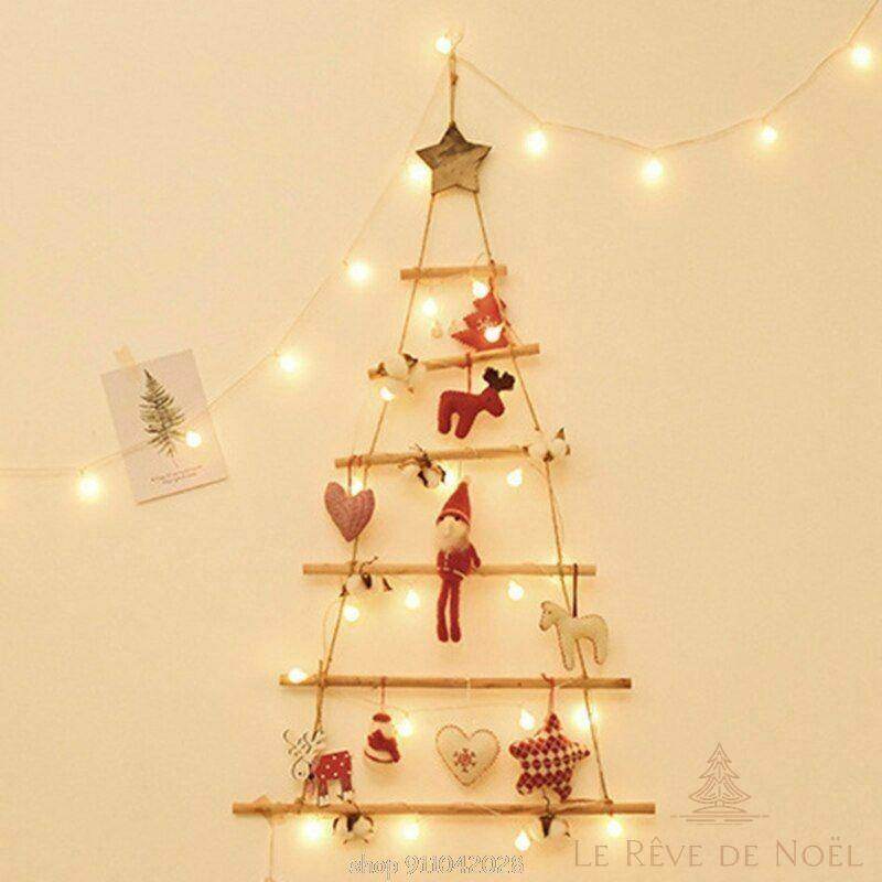 Sapin mural de Noël - Échelle en bois