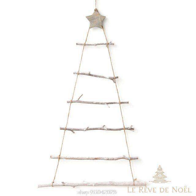 Sapin mural de Noël - Bois flotté