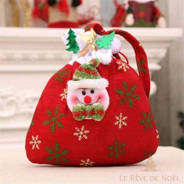 Hotte en tissu - Sac bonhomme de neige