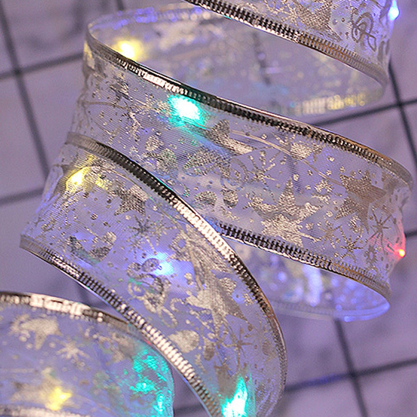 Ruban illuminé guirlande de Noël - multicolore