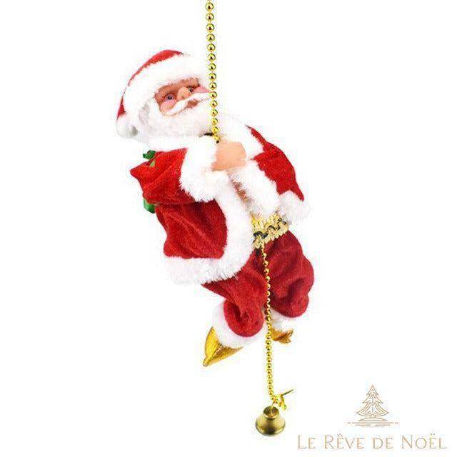 Automate de Père Noël montant à la corde