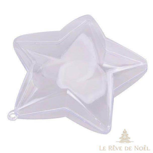 Forme en plastique transparent en deux parties : Etoile de Noël à cinq branches