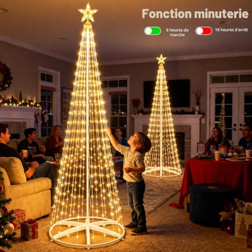 Sapin lumineux extérieur à LED avec étoile - photo 4
